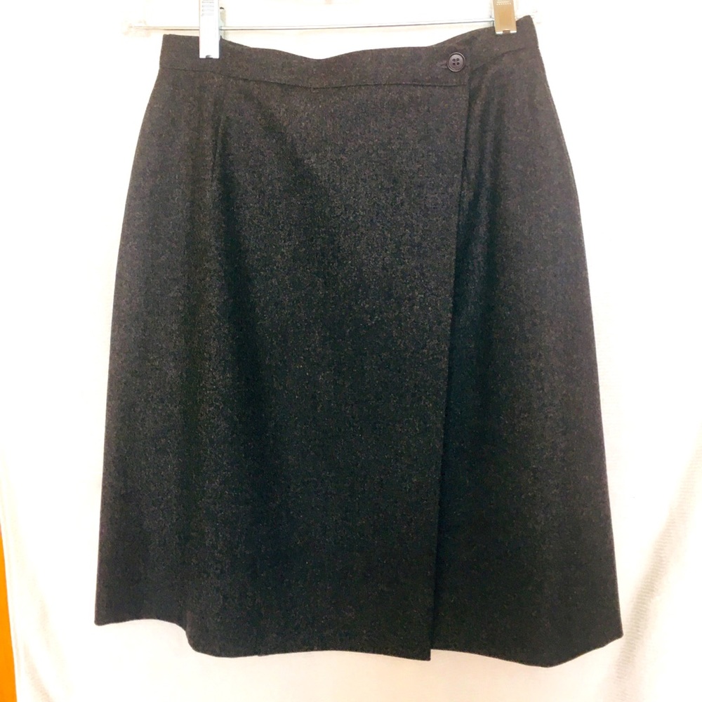 Saks Fifth Ave gray wool wrap skirt